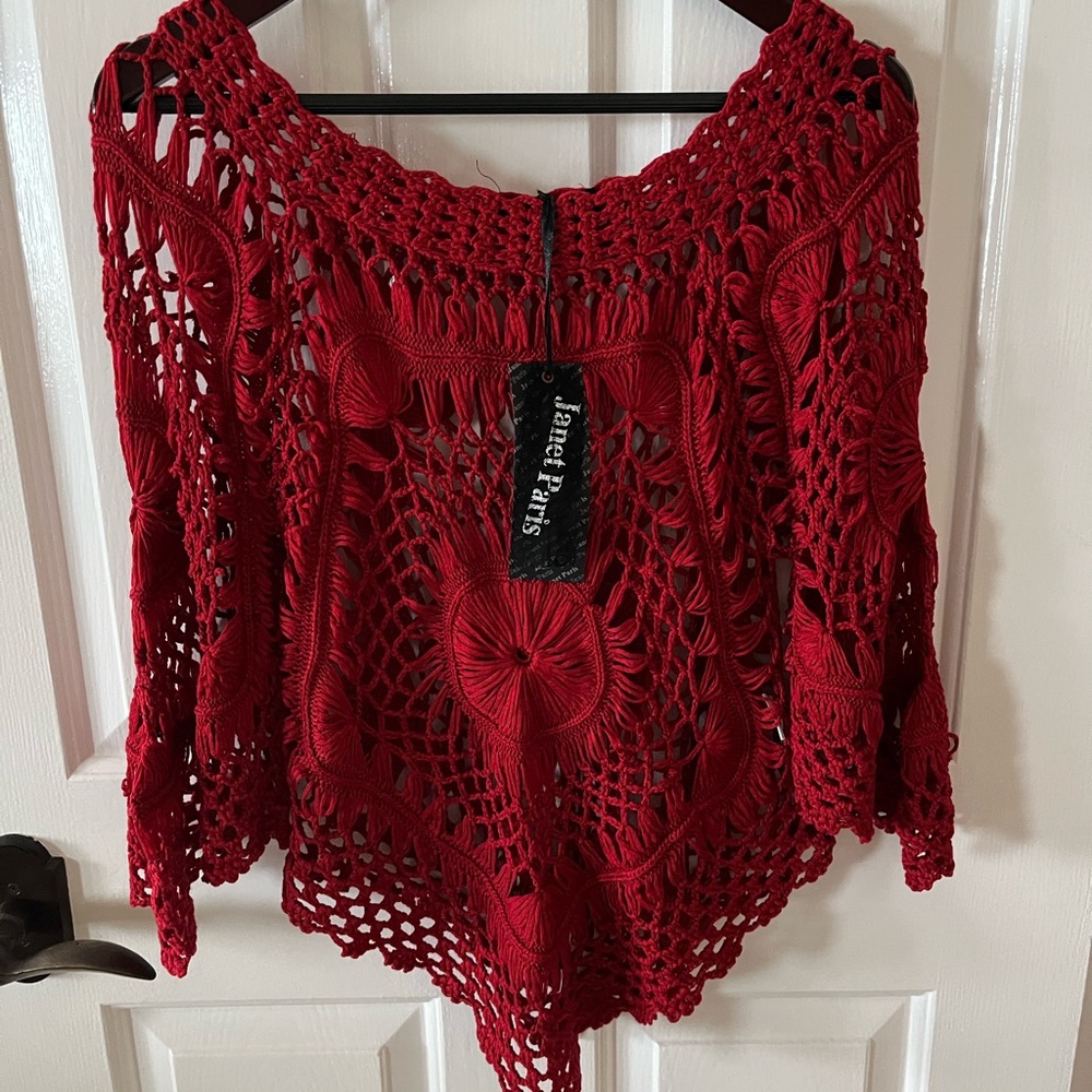 Janet Paris red sweater new M/L